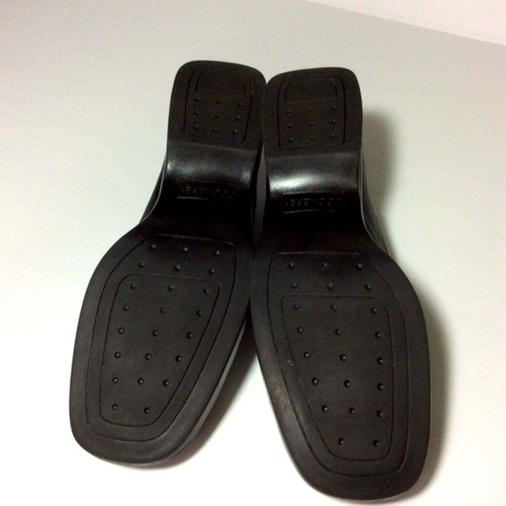 Dockers CEDRAK Black Leather Loafers Gunmetal Circle Bit White Topstitching - Picture 3 of 6